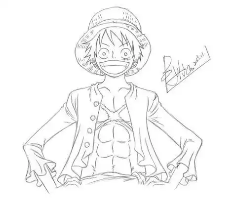 简笔画步骤图路飞全身简笔画教程动漫简笔画海贼王路飞简笔画教程路飞