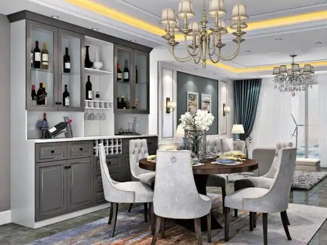 开放式酒柜图片大全餐边柜结构设计效果图