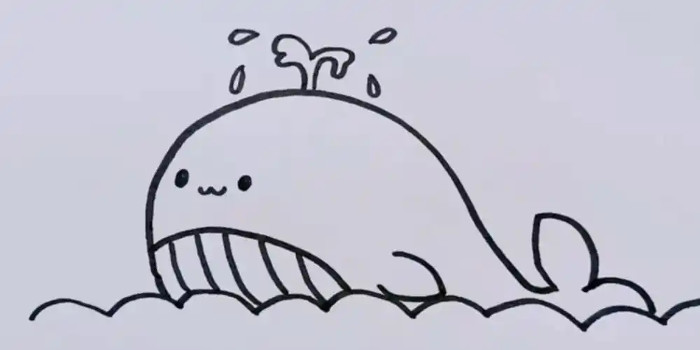 简笔画 可爱的小鲸鱼95