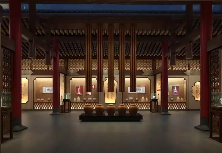 仿古白酒展厅博物馆中式风格展厅装修图片500平米