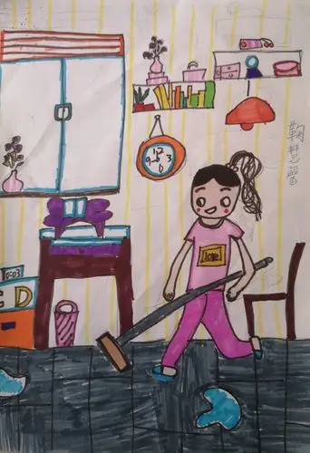 《我帮妈妈来拖地》