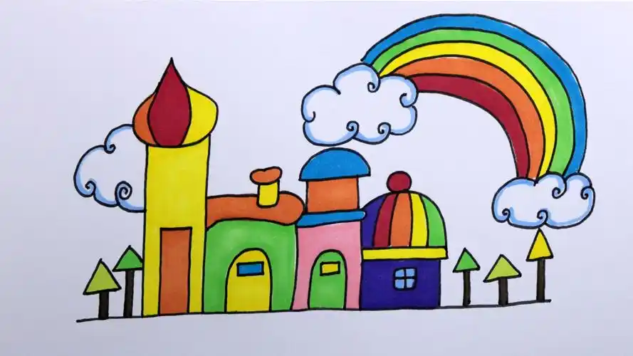 梦幻般城堡宫殿儿童卡通画