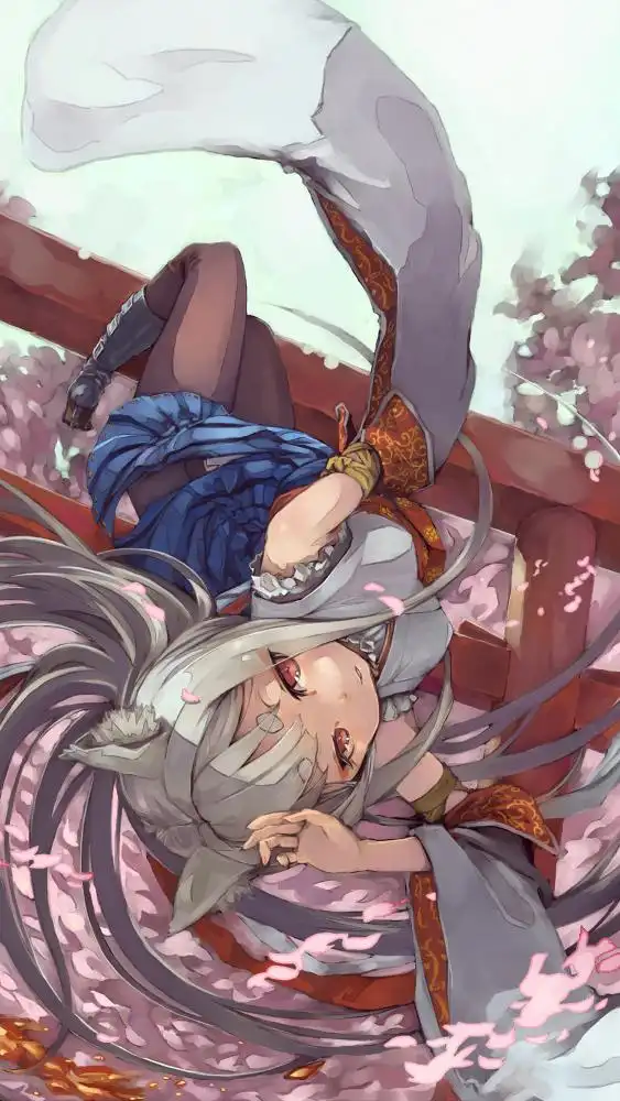 狐狸美少女动漫插画手机壁纸