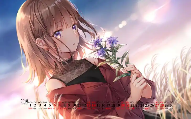 2021年11月二次元桌面日历壁纸