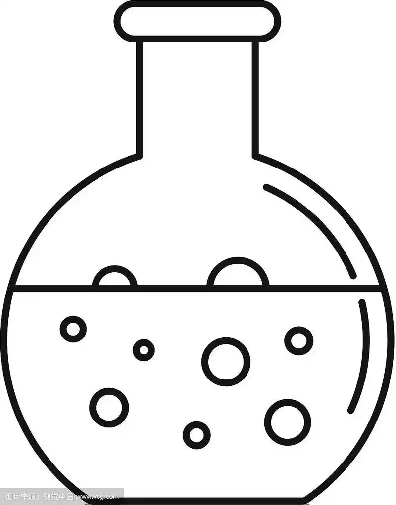 化学圆形烧瓶图标轮廓风格