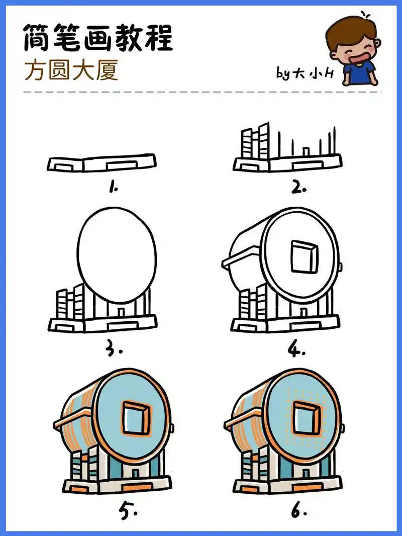 辽宁沈阳方圆大厦,地标建筑简笔画48.地标建筑简笔画教程第4 - 抖音