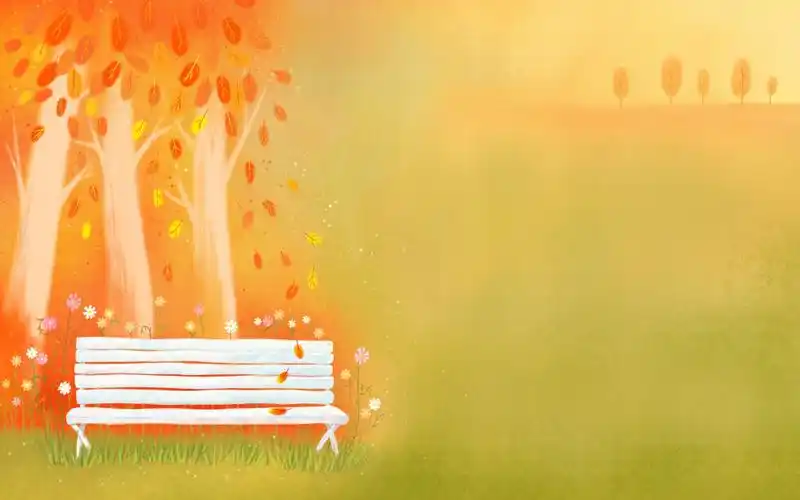 精选秋天的童话唯美手绘插画壁纸