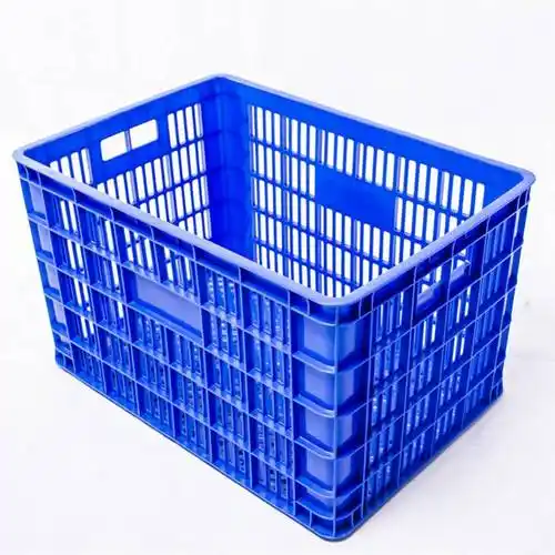 出售食品级冷鲜肉筐 加厚大眼奶箱 小号塑料框生鲜筐图片