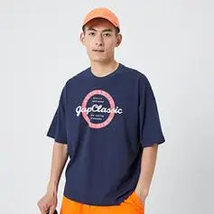 gap盖璞男女装夏季logo纯棉落肩短袖廓形亲肤t恤858370上衣装