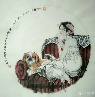 于波日记-国画人物画《休闲时光》小品系列.