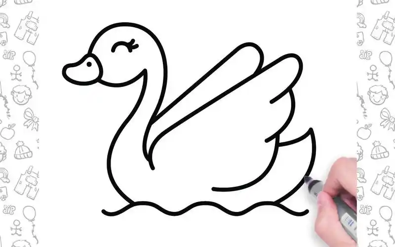 和我一起学画画,今天我们来画一只天鹅!