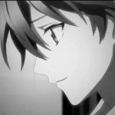 二次元高冷侧脸男黑白头像