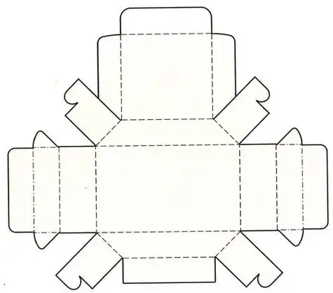 梯形带盖盘式结构盒模切展开图