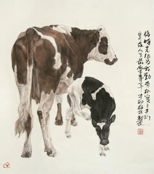 郑柏林牛画作品