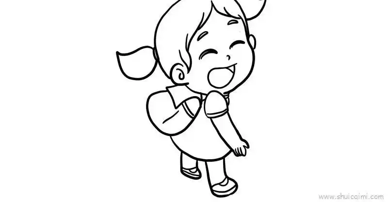 小女孩儿童画怎么画小女孩简笔画步骤