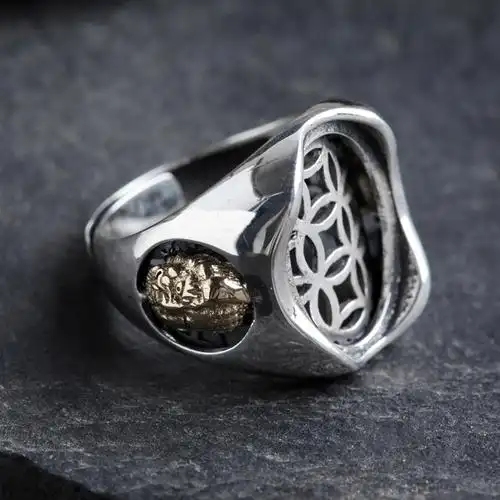 新品男款s925银空托戒指托霸气一念之间银饰镶嵌松石戒托定制包邮