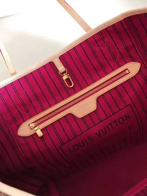 lv neverfull 中号手袋购物袋 m41178 玫红内里