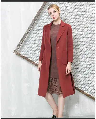 丝黛芬妮秋冬款中长款呢子羊绒双面呢大衣羊毛时尚冬季女装