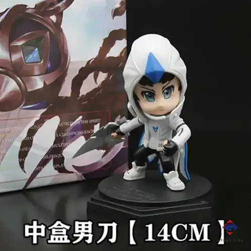 金克斯亚索剑圣摆件模型游戏周边q版人仔男孩儿童玩具礼物skt劫14cm
