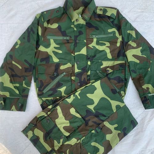 nasalike老式迷彩服87迷彩服套装橄榄绿铜扣屁兜迷彩劳动服工作服套装