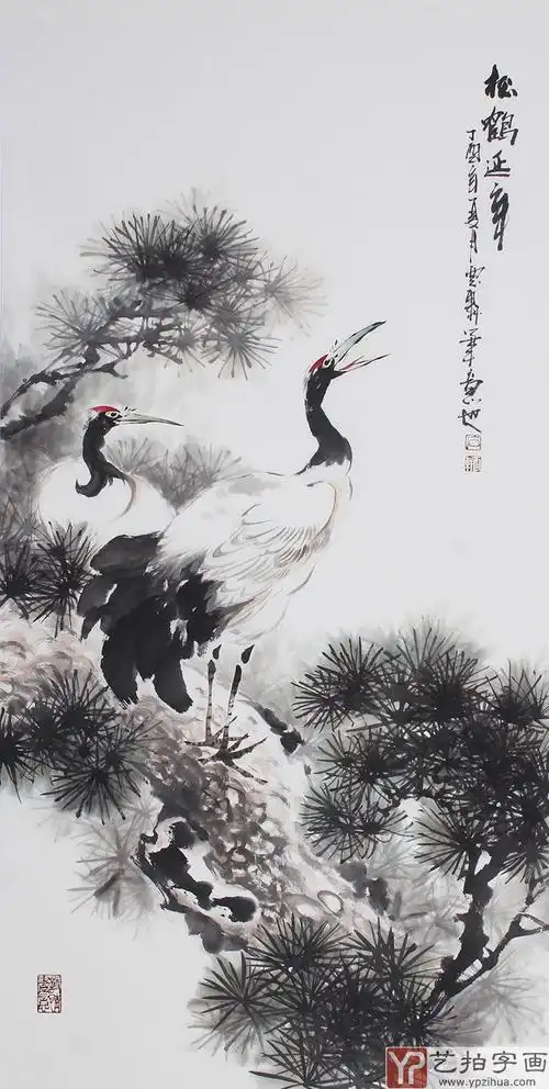 国画松鹤图片大全精品国画松鹤图