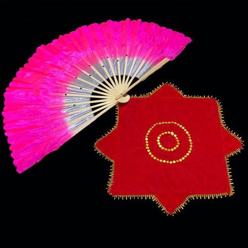 广场舞跳舞扇表演扭秧歌扇子儿童手帕考级二人转八角巾手绢花 8寸渐变