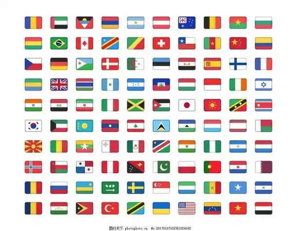 地球上的各国国旗简笔画