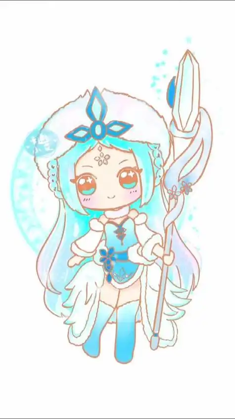 王者英雄简笔画q版萌萌王昭君