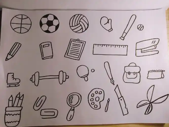 简笔画:运动器材,日常用品,器皿,火柴人,动物 #简笔画  #火柴人简笔画