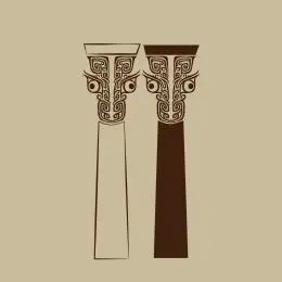 远古图案 图腾柱 矢量标志素材