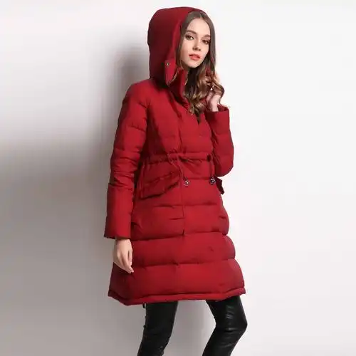 断码反季羽绒服女清仓中长款修身白鹅绒过膝显瘦宽松大码加厚冬