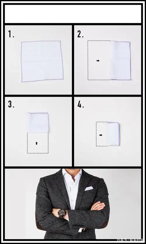 值得一提的是,口袋方巾如今被应用到更广泛的服装搭配上,比如休闲西装