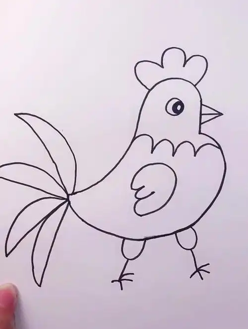 数字5画简笔画小公鸡,这样画超简单!-度小视
