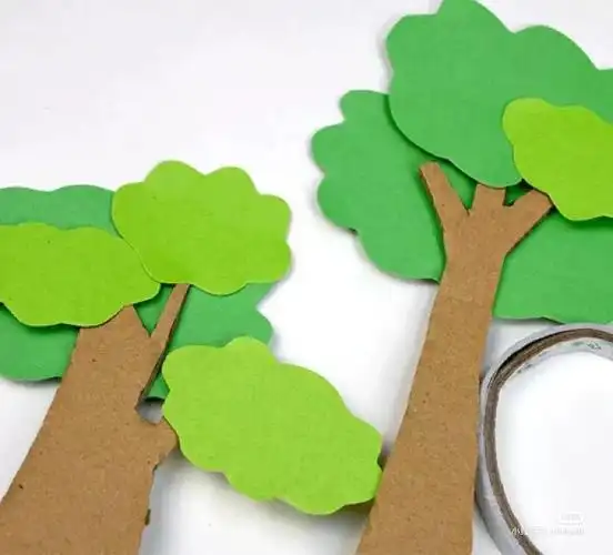 大一班手工作业,老师邀请小宝贝们一起制作好看的苹果树