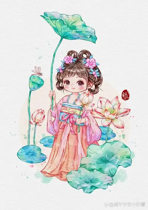 画画的日常# #原创插画# #procreate绘画# #古风人物#  #q版人物