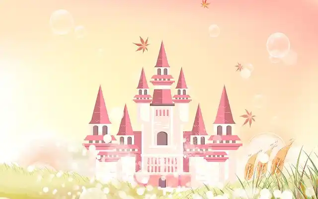 梦幻城堡唯美多彩甜美系列城堡场景插画梦幻城堡背景