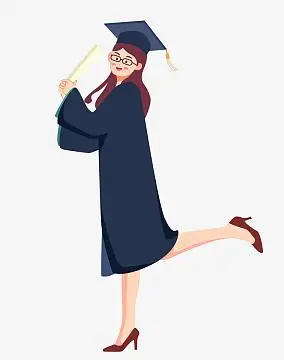 毕业学士服学士帽大学生毕业季人物矢量图