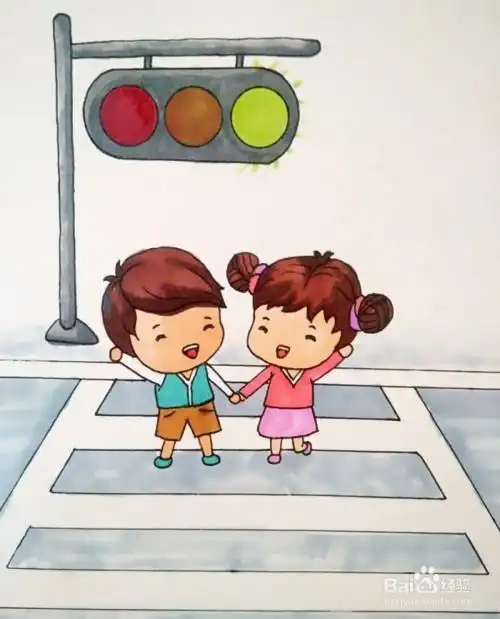 幼儿校园安全简笔画百度搜索