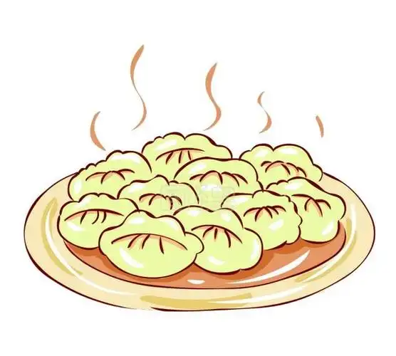 一盘饺子图片简笔画