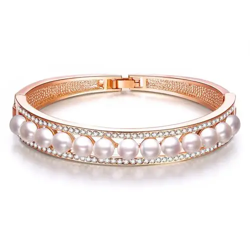 送妈妈【幸福之环】5.5-6mm天然近圆淡水珍珠手镯/礼物