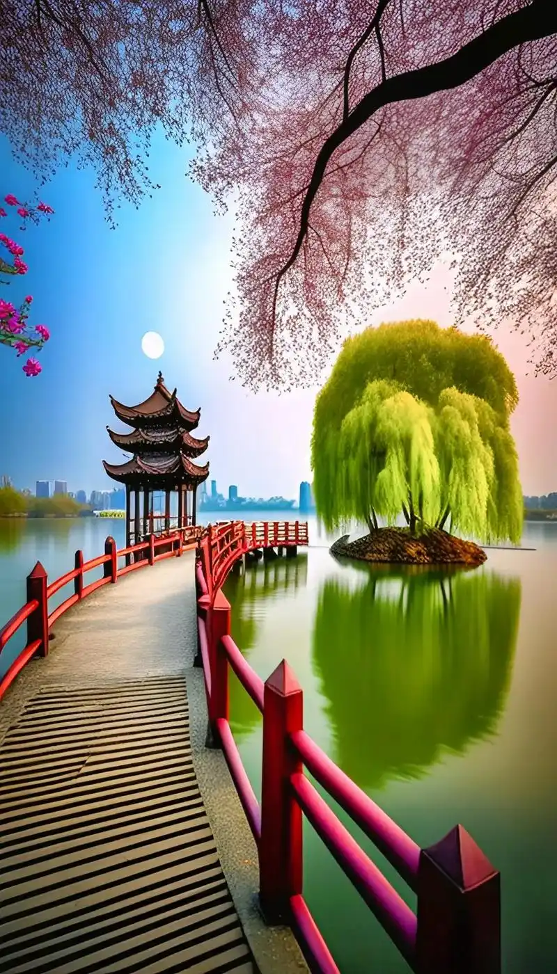 美丽的阳光洒满了整个大地,如同一抹温暖和舒适的手掌,轻轻地拍 - 抖