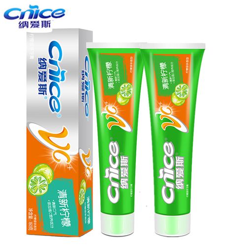 纳爱斯营养维c牙膏165g*2支柠檬绿茶味冰爽护龈果香浓郁清新口气