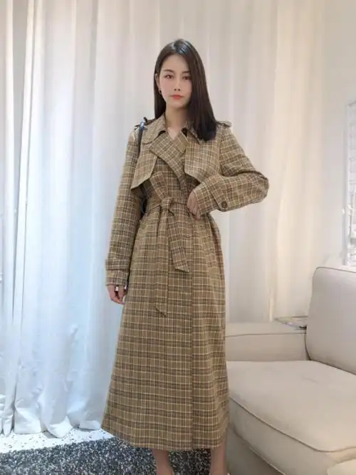 dinoblens/秋款上新 经典格子风衣 三色,女装风衣,迪诺比亚