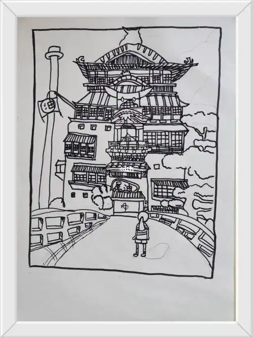 千与千寻油屋手绘画