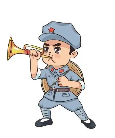 小兵吹号简笔画