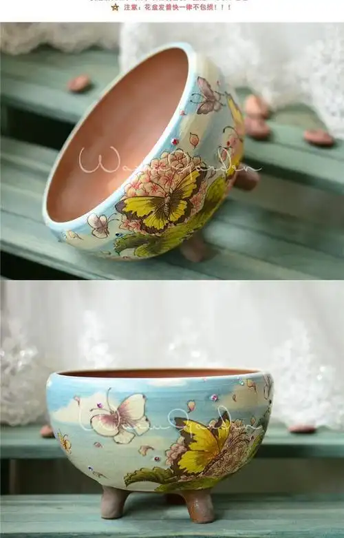 [warmgarden] 黑雪公主 超大口径圆盆 韩国进口手工盆_7折现价9999元