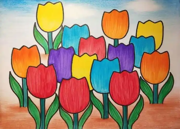 一年级美术《重重叠叠》