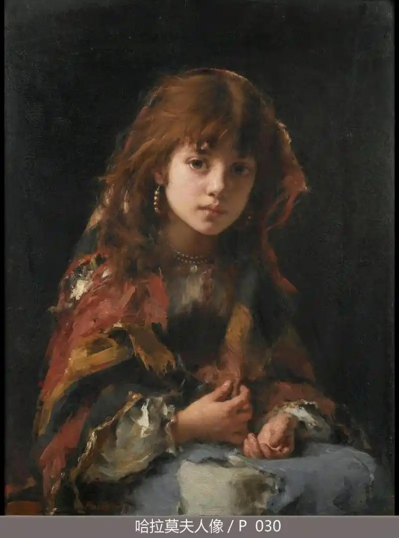 哈拉莫夫人像2油画 人物肖像