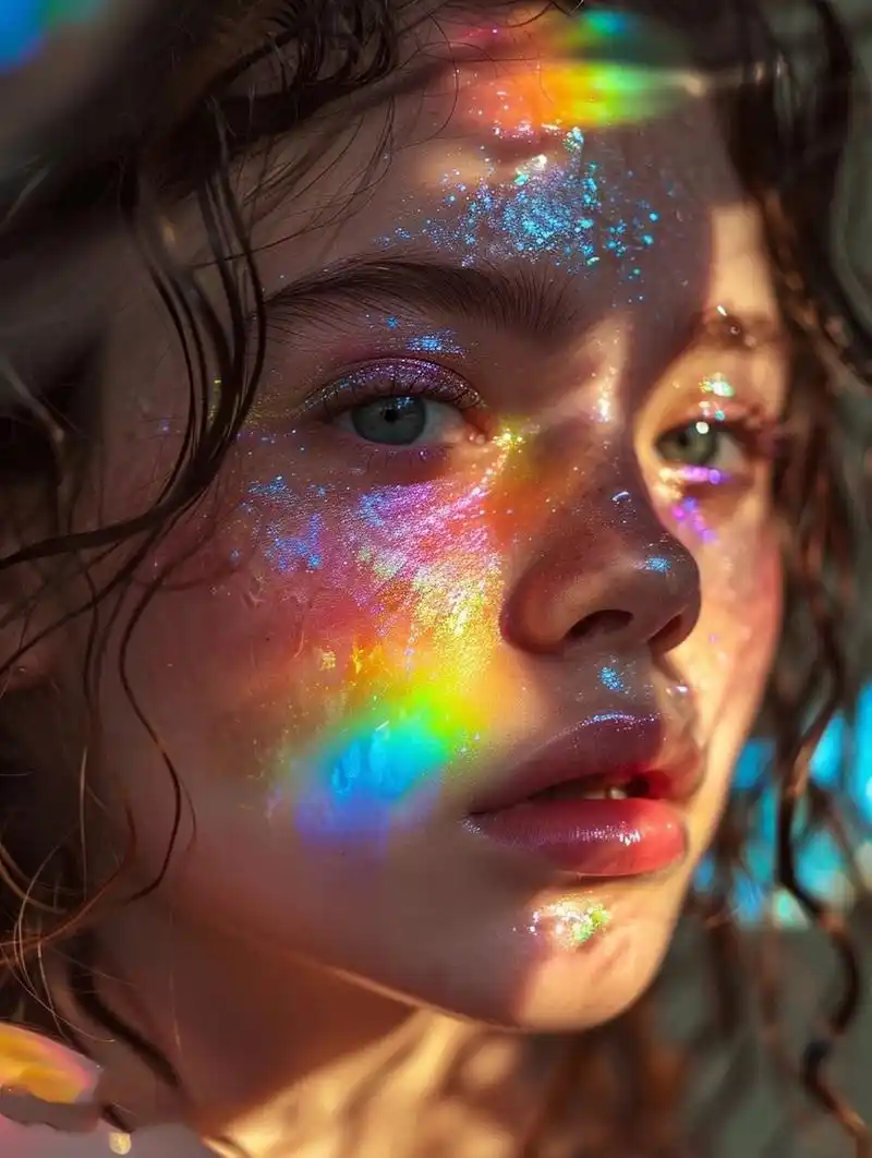 彩虹妆容,女性的内心写照.