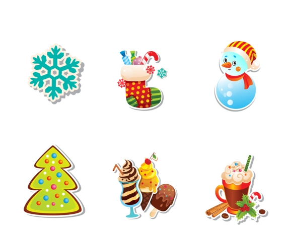 圣诞主题卡通装饰图标图片